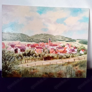 handgemaltes Ölbild auf Hartfaserplatte ohne Rahmen 