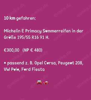 Neuwertige Michelin Sommerreife 