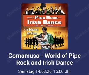 zwei Tickets für "World of Pipe Rock and Irish Dance"