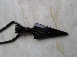 Speerspitze nordisch Halskette mit Anhänger in schwarz