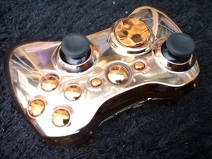 Original XBOX 360 Custom wireless Controller Orange Chrom Bild 2