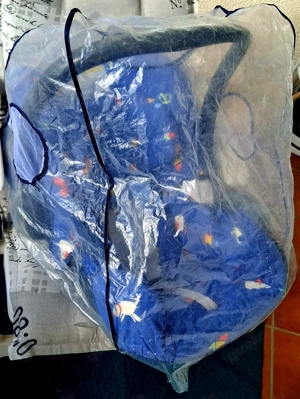 Römer Babysafe Autokindersitz-Trageschale blau Sonnen-&Regenhaube Bild 3