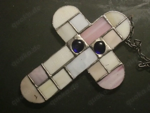 Kreuz Glaskreuz Jesus Ostern Kommunion Konfirmation Tiffany sorgfältige Handarbeit