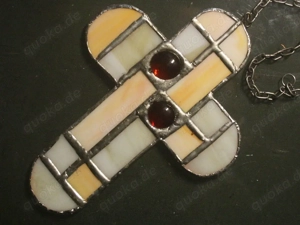 Kreuz Glaskreuz Jesus Ostern Kommunion Konfirmation Tiffany sorgfältige Handarbeit