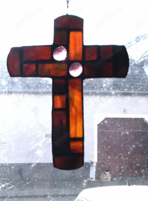Kreuz Glaskreuz Jesus Ostern Kommunion Konfirmation Tiffany