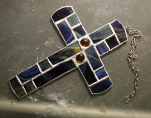 Kreuz Glaskreuz Jesus Ostern Kommunion Konfirmation Tiffany
