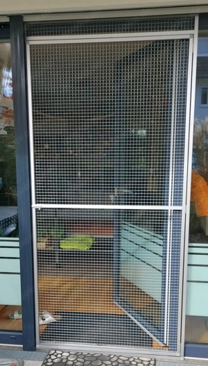 Vorbauelement aus Volierendraht für Terrassentür   Balkontür