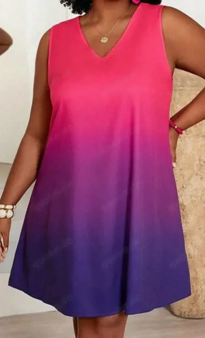 Schönes leichtes knielanges Kleid im Farbverlauf Gr. 52-54 pink-lila