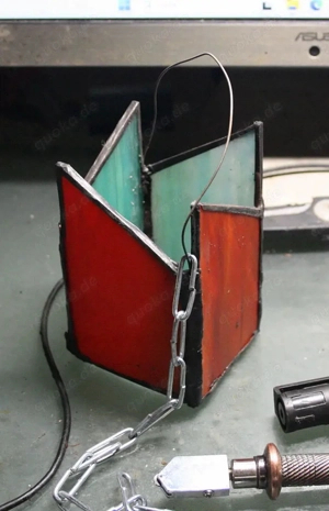 Sehr schönes buntes Windlicht (Tiffany) sorgfältige Handarbeit