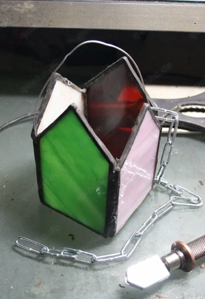 Sehr schönes buntes Windlicht (Tiffany) sorgfältige Handarbeit