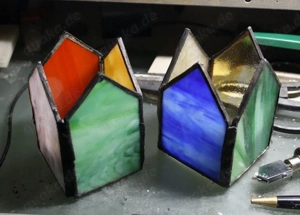 Sehr schöne bunte Windlichter (Tiffany) sorgfältige Handarbeit