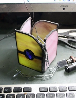 Sehr schönes buntes Windlicht (Tiffany) sorgfältige Handarbeit