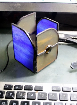 Sehr schöne buntes Windlicht (Tiffany) sorgfältige Handarbeit