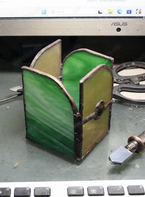 Sehr schönes buntes Windlicht (Tiffany) sorgfältige Handarbeit