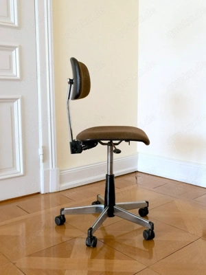 Vintage Design Bürostuhl Martin Stoll Modell 673 Drehstuhl Braun