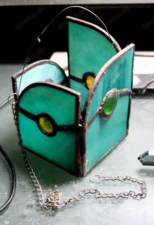 Sehr schönes grünes Windlicht (Tiffany) sorgfältige Handarbeit