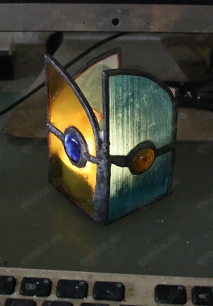 Sehr schönes buntes Windlicht (Tiffany) sorgfältige Handarbeit