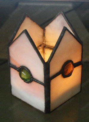 Sehr schönes beiges Windlicht (Tiffany) sorgfältige Handarbeit