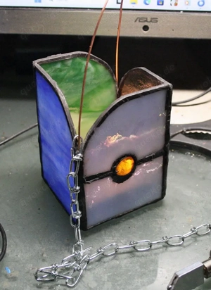 Sehr schönes buntes Windlicht (Tiffany) sorgfältige Handarbeit