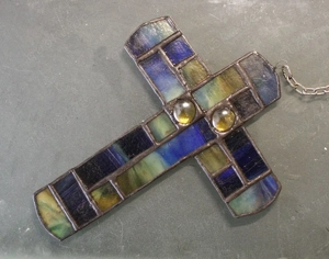 Kreuz Glaskreuz Jesus Ostern Kommunion Konfirmation Tiffany