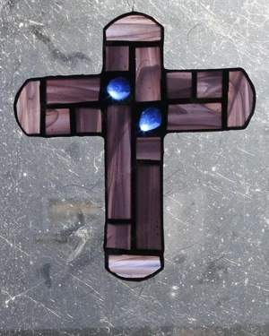 Kreuz Glaskreuz Jesus Ostern Kommunion Konfirmation Tiffany Bild 3