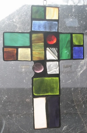 Kreuz Glaskreuz Jesus Ostern Kommunion Konfirmation Tiffany