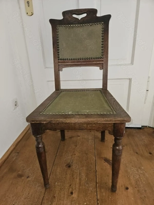 Antik! 2 x Massiver, stabiler Holz Stuhl Eiche ca. 1920 Jugendstil á 50 ! Rarität! 