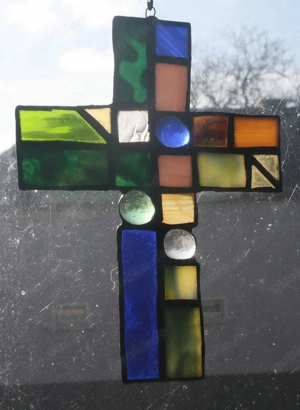 Kreuz Glaskreuz Jesus Ostern Kommunion Konfirmation Tiffany