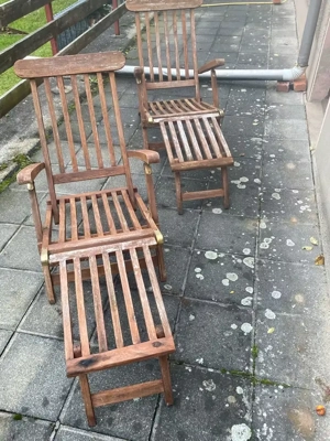 Teak Deckchairs 2 Stück
