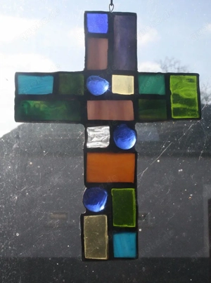 Kreuz Glaskreuz Jesus Ostern Kommunion Konfirmation Tiffany