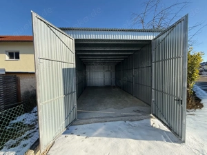 Große Blechgarage vezinkt 9 4 m   2,90 m Einfahrt   neuwertig   Wohnmobil geeignet