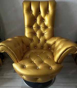 Bretz Goldener Stuhl mit Swarovski Kristallen