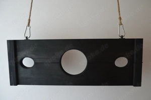 Holzpranger Holz BDSM Pranger schwarz Mittelalter Deko