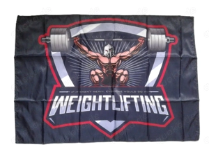 Haushaltsauflösung alles wird verkauft "Stoffposter Weightliftung"