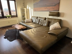 W. Schilling Echtleder L-Sofa verstellbare Lehnen
