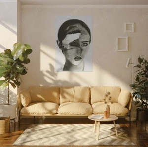 Mary G. Original Kunstwerk - "Mind's Shore" - Surrealistische Kohlezeichnung Bild 2