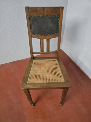 Stuhl Geflecht und Leder