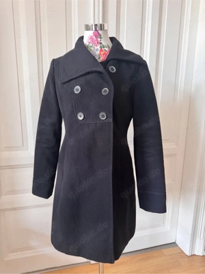 Eleganter schwarzer Mantel, L