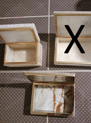 2 Schatullen mit Deckel aus Onyx und Genuine Alabaster-gebraucht- Bild 2