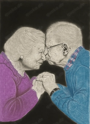 Mary G. Original Kunstwerk - "Timeless Love" - Kohle & Pastell