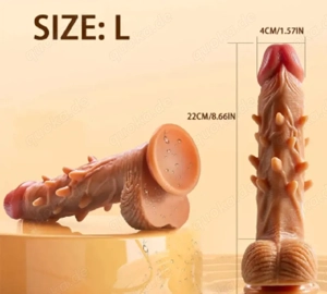 Silikon-Dildo mit starkem Saugnapf und Noppen NEU