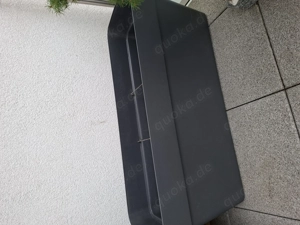 Blumenbehälter Kunststoff, dunkelgrau, auf Rollen