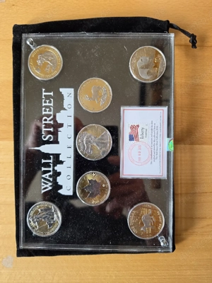 7 x 1 Unze Silber 2016 Wall Street Investment Set