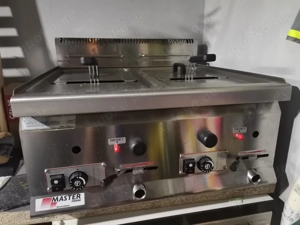 Profi Fritteuse Edelstahl | Gastro Fritteuse 2 Becken | Doppel Friteuse Gastronomie | Gewerbe Küche