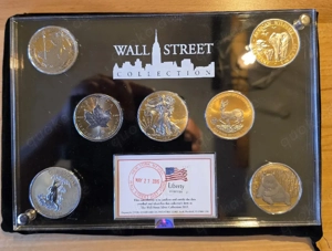 7 x 1 Unze Silber 2015 Wall Street Investment Set