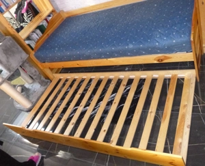 Funktionsbett Sofa Bett Schubkasten Lattenrost und 2. Bett im Schubkasten Kiefer massiv 90 x 200 cm Bild 2