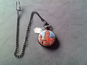 THU-601 Taschenuhr, Sprungdeckeluhr, Herrenuhr, Basilius-Kathedrale, Moskau, Russland