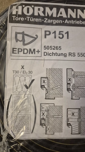 Hörmann Zargendichtung P151 EPDM+ RS 5500 | 505265 | T30   RS Neu & OVP