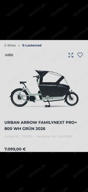 Urban Arrow FamilyNext  PRO+ 800 WH GRÜN 2026