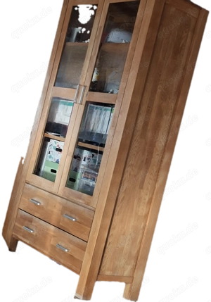 Massivholz Vitrine und Kommode 